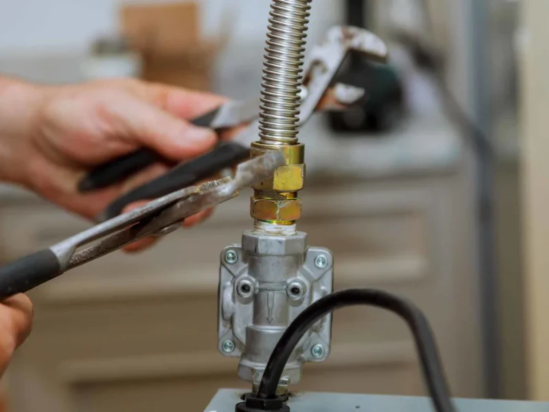 New gas line being installed for an appliance in Wildomar, CA