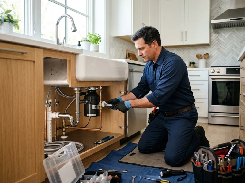 Local plumber working on a repair in Wildomar, CA