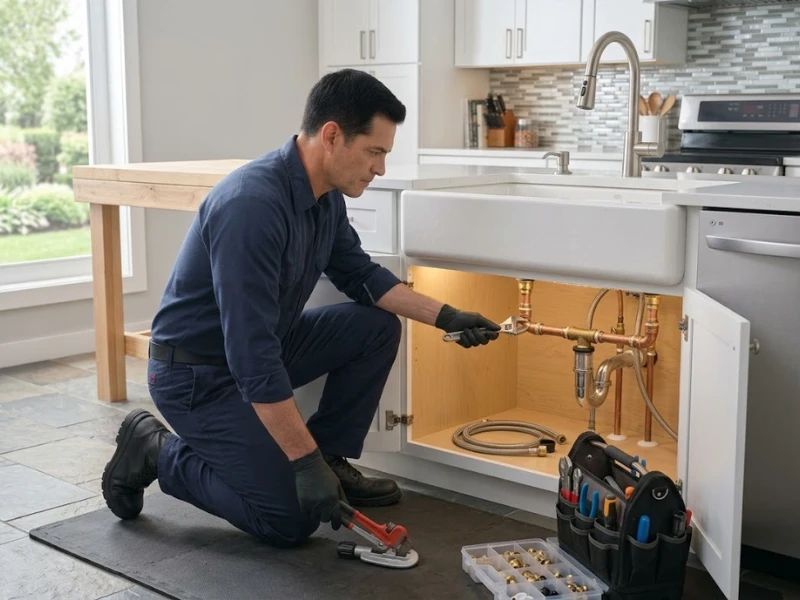 Residential plumbing repair at a Wildomar, CA home