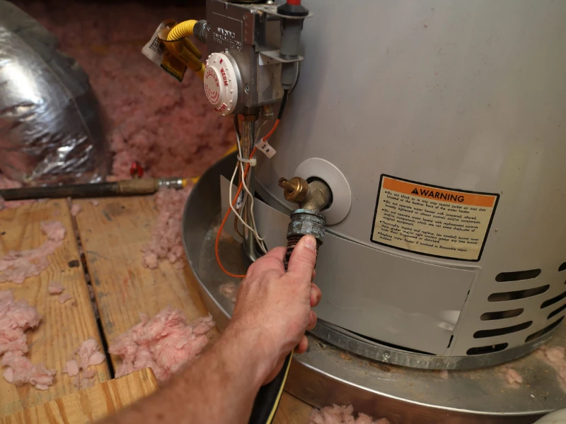 New water heater being installed in a Wildomar, CA home